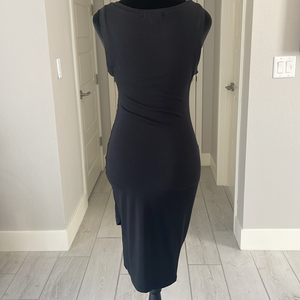 Treasure & Bond Ruched Side Sleeveless Dress Black Size S - Picture 6 of 10